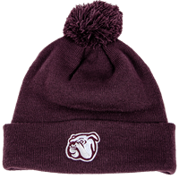 Banner M and Bulldog Beanie with Pom Pom