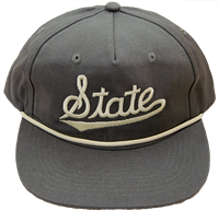 Speckle Bellies State Script Cotton Cap with Rope