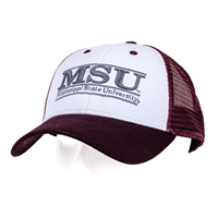 The Game Trucker Cap MAR & WHI with MSU Grey Letters