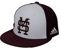 2022 Adidas Maroon with White Front M over S Fitted Baseball Cap
