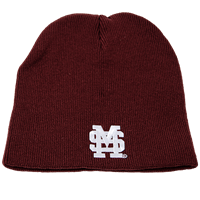 Logofit Maroon with White M over S Knit Beanie