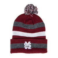 Logofit Striped M Over S Cuffed Beanie with Pom Pom