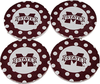 Banner M with Dots Round 4 Pack Coasters