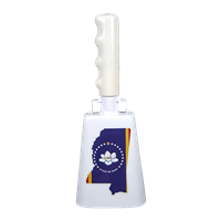 State of Mississippi with State Flag Medium Bully Bell Cowbell