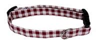 Maroon and White Gingham Collar