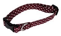 Maroon and White Polka Dot Collar