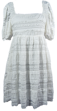 Babydoll Lace with Square Neck Tie Dress