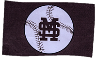 3x5 Flag MS Baseball Logo with Maroon Background