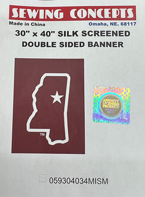 30" x 40" Shape of Mississippi with Star Double Sided Flag