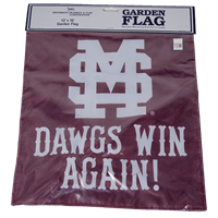 12"x15" M over S Dawgs Win Again Garden Flag