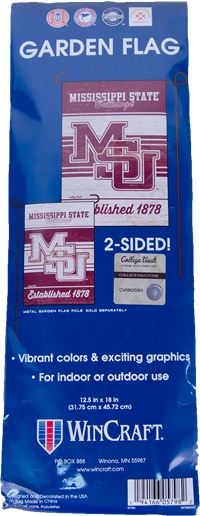 12" x 18" MSU Stacked Est 1878 Garden Flag