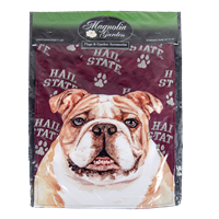 13x18 Bulldog Garden Flag with Hail State and Pawprint Background