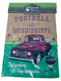 Magnolia Garden Football in MS Burlap Truck Flag