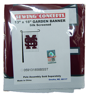 MS Baseball Logo Pinstriped Garden Flag