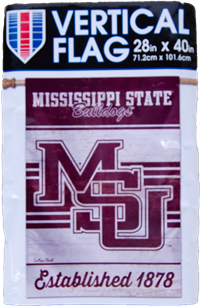 12 x 80 MSU Stacked Est 1878 Vertical Flag