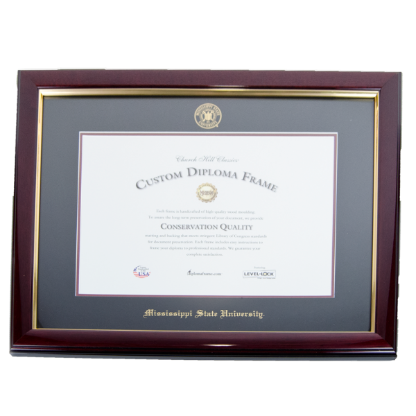 Mahogany Diploma/Document Frame w/Gold Filet High End Look 