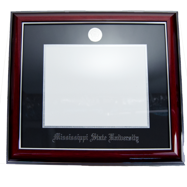University Frames Legacy Black Cherry Silver Trim With University Frames Legacy Black Cherry Silver Trim With Medallion Diploma Frame
