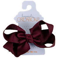 Solid Maroon and Maroon Knot Hair Bow