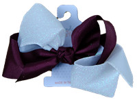 Maroon and White Glitter Maroon Knot XL Hair Bow
