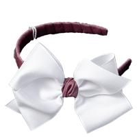 Beyond Creations Maroon Hard Headband with White and Maroon Knot Bow