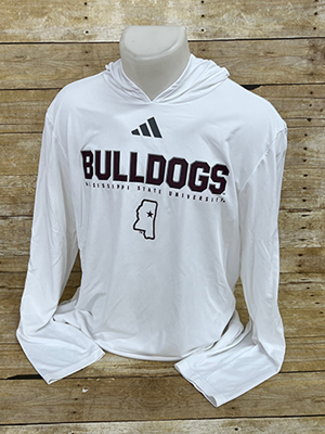 Adidas Bulldogs Mississippi Shape with Star Long Sleeve Hoodie