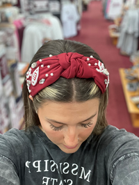 Women's Wrapped Football Beaded Headband