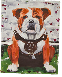 Bulldog Sitting 8" X 10" Painting