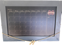 Monthly Chalkboard Calendar with Pins for Pictures