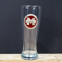 Pewter Banner M on Footed Pilsner Glass