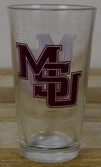 MSU Stacked Vault Logo Repeating Home Glass