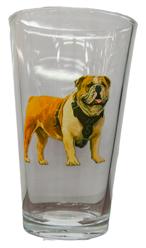 16 Oz Banner M and Bulldog Home Glass