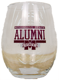 Home Mississippi State Alumni 15 oz Stemless Wine Glass