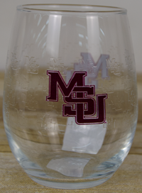 Home Glass 15oz Wine MSU Stacked Vault Logo