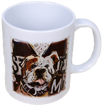 Rustic Bulldog with Cowbell Mug