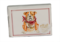 Rosanne Beck Bulldog with Scarf 2x6 Pack of Notecards