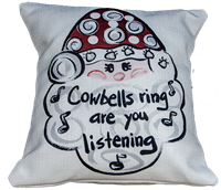 LuckyBird Santa Cowbells Ring Are You Listening Pillow