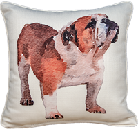 Little Birdie Standing Bulldog with Piping Pillow