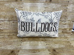 Little Birdie Toile Bulldogs Pillow