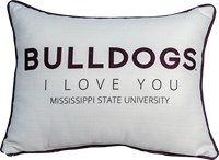 Little Birdie Bulldogs I Love You Mississippi State University Pillow