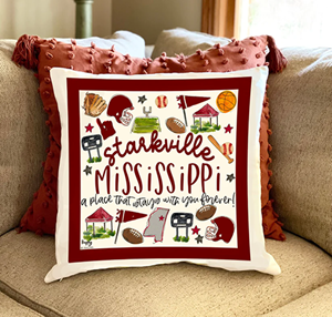 Happy by Rachel Starkville MS 'A Place That Stays With You" Pillow