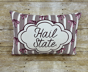Little Birdie Hail State Bow Pillow