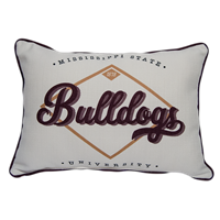 Little Birdie Bulldog 1878 Diamond Mississippi State Pillow