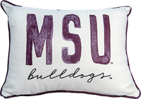 Little Birdie MSU Bulldogs Script Pillow