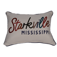 Multicolored Starkville Mississippi Pillow
