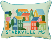 Multicolor Starkville, MS with Piping Pillow