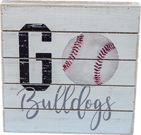 Baseball Go Bulldogs Square Sign