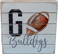 Football Go Bulldogs Square Sign