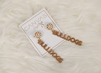 Canvas "Bulldogs" Pearl Cluster Earrings