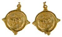Susan Shaw Bulldog Dangling Round Earring