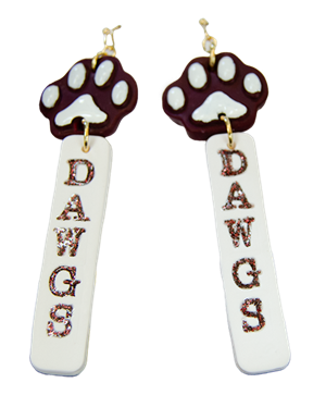 Pawprint Dawgs Dangling Earrings